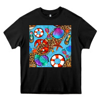 Black summer with leopard seamless pattern Heavy Core Tee - BundleAndBundleShop