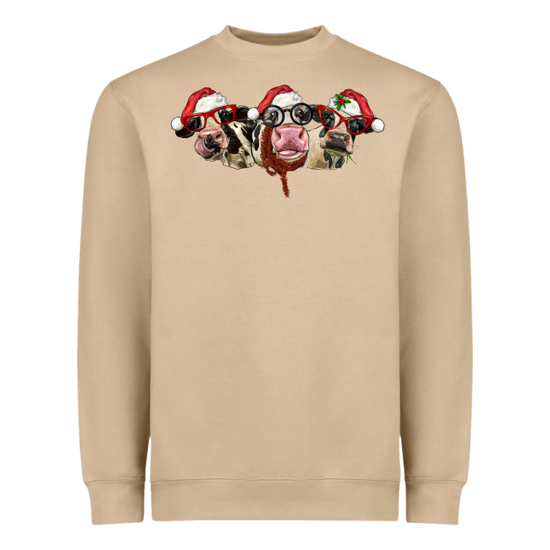 Christmas Holstein Cows Heavyweight Sweatshirt by LillyAllenDesigns | Teevron