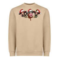 Mushroom christmas holstein cows Heavyweight Sweatshirt - LillyAllenDesigns