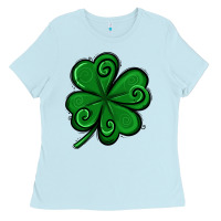 Baby Blue St. Patrick's Day Shamrock Ladies Tee - Jasminsmagicworld