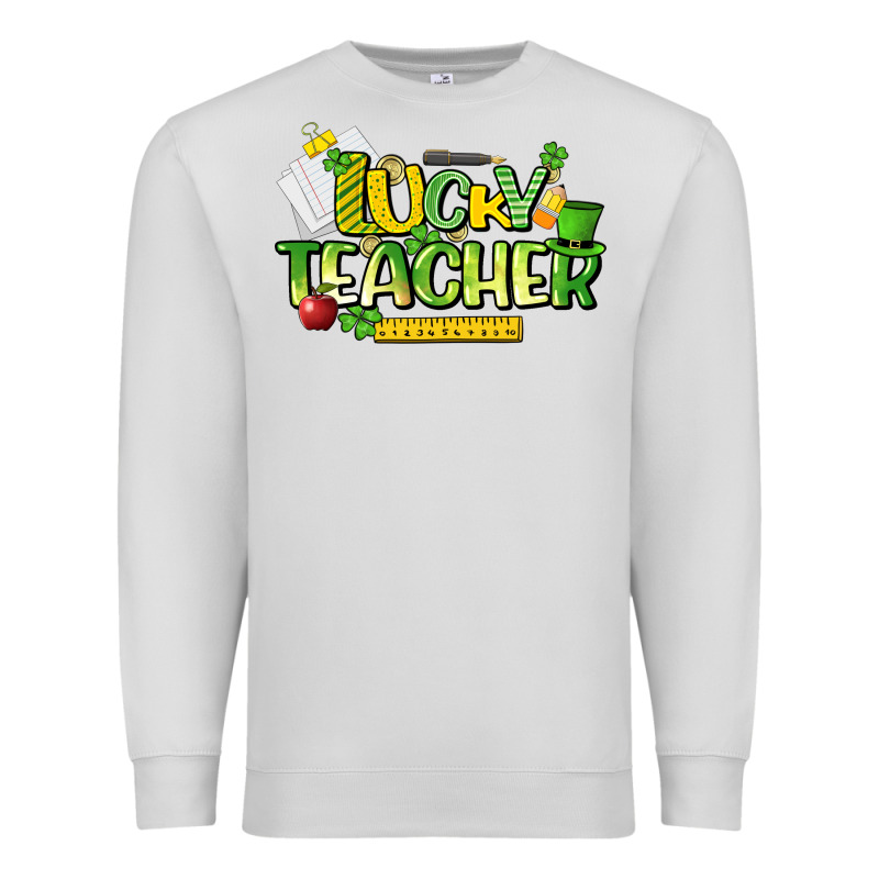 Lucky Teacher St. Patrick's Day Premium Sweatshirt by HowdyJamesFarm | Teevron