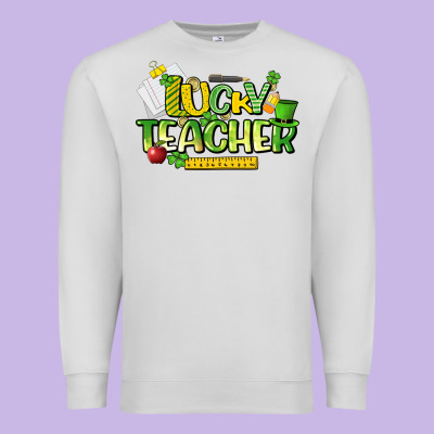 Lucky Teacher St. Patrick's Day Premium Sweatshirt Designed By Howdyjamesfarm
