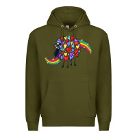Army Green Rainbow sheep Premium Hoodie - CowGirlArtShop