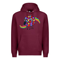 Burgundy Rainbow sheep Premium Hoodie - CowGirlArtShop