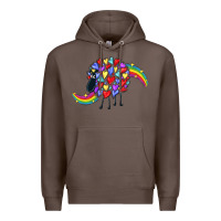 Coffee Rainbow sheep Premium Hoodie - CowGirlArtShop