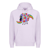 Lilac Rainbow sheep Premium Hoodie - CowGirlArtShop