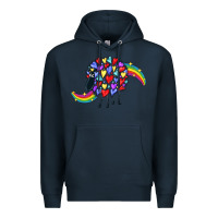 Navy Rainbow sheep Premium Hoodie - CowGirlArtShop