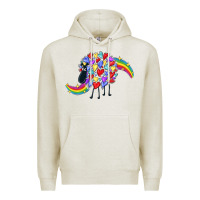Oatmeal Heather Rainbow sheep Premium Hoodie - CowGirlArtShop