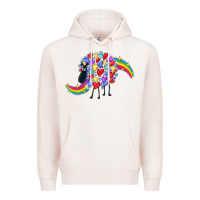 Pale Pink Rainbow sheep Premium Hoodie - CowGirlArtShop
