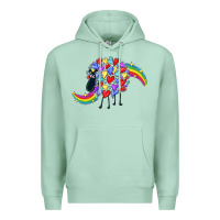 Seafoam Rainbow sheep Premium Hoodie - CowGirlArtShop