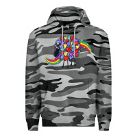 Slate Camo Rainbow sheep Premium Hoodie - CowGirlArtShop