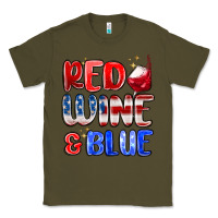Army Green red wine and blue Classic Tee - MaliasSmallBusiness