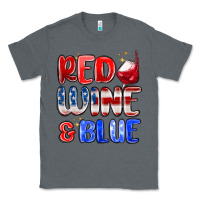 Charcoal Heather red wine and blue Classic Tee - MaliasSmallBusiness