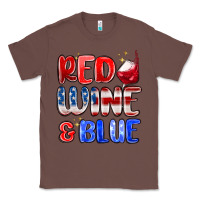 Chestnut red wine and blue Classic Tee - MaliasSmallBusiness