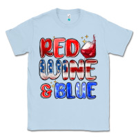 Dusty Blue red wine and blue Classic Tee - MaliasSmallBusiness