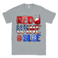 Heather Grey red wine and blue Classic Tee - MaliasSmallBusiness