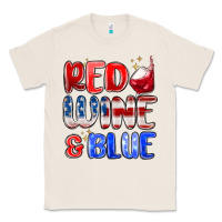 Natural red wine and blue Classic Tee - MaliasSmallBusiness