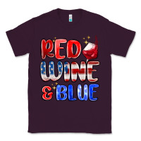 Plum red wine and blue Classic Tee - MaliasSmallBusiness
