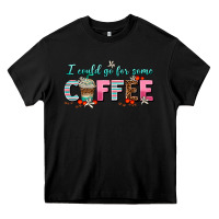 Black i could go for some coffee Heavy Core Tee - AdoDesignShop