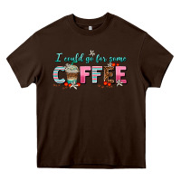 Chocolate Brown i could go for some coffee Heavy Core Tee - AdoDesignShop