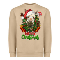 Mushroom merry christmas alpaca face Heavyweight Sweatshirt - LillyAllenDesigns