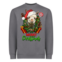 Storm merry christmas alpaca face Heavyweight Sweatshirt - LillyAllenDesigns