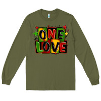 Army Green one love juneteenth Long Sleeve Tee - LillyAllenDesigns