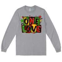 Heather Grey one love juneteenth Long Sleeve Tee - LillyAllenDesigns