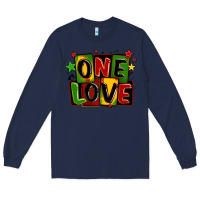 Navy one love juneteenth Long Sleeve Tee - LillyAllenDesigns
