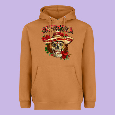 Chingona With Roses Mexico Heavyweight Hoodie Designed By Howdyjamesfarm