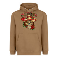 Toasted Coconut Chingona with roses Mexico Heavyweight Hoodie - HowdyJamesFarm