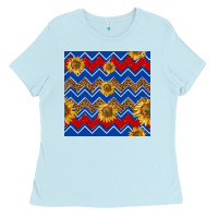 Baby Blue 4th of july sunflower seamless  pattern Ladies Tee - BundleAndBundleShop