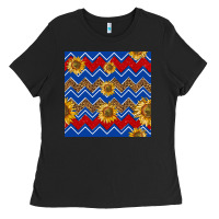 Black 4th of july sunflower seamless  pattern Ladies Tee - BundleAndBundleShop