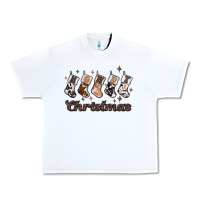 White howdy christmas Urban Heavy Tee - MaliasSmallBusiness