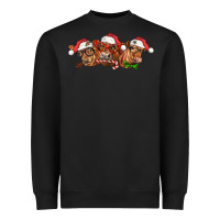 Black christmas red angus cows Heavyweight Sweatshirt - LillyAllenDesigns