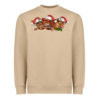 Mushroom christmas red angus cows Heavyweight Sweatshirt - LillyAllenDesigns