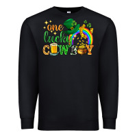 Black One lucky cowboy St. Patricks day Premium Sweatshirt - HowdyJamesFarm