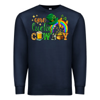 Navy One lucky cowboy St. Patricks day Premium Sweatshirt - HowdyJamesFarm