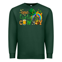Sports Green One lucky cowboy St. Patricks day Premium Sweatshirt - HowdyJamesFarm