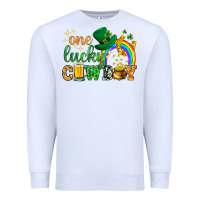 White One lucky cowboy St. Patricks day Premium Sweatshirt - HowdyJamesFarm