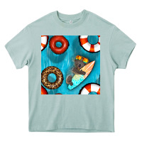 Arona koala at the pool seamless pattern Heavy Core Tee - BundleAndBundleShop