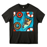 Asphalt koala at the pool seamless pattern Heavy Core Tee - BundleAndBundleShop