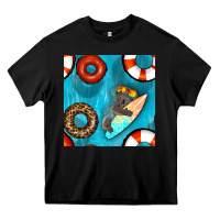 Black koala at the pool seamless pattern Heavy Core Tee - BundleAndBundleShop