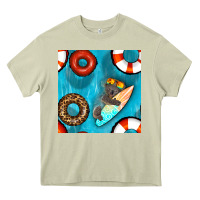 Mossy koala at the pool seamless pattern Heavy Core Tee - BundleAndBundleShop
