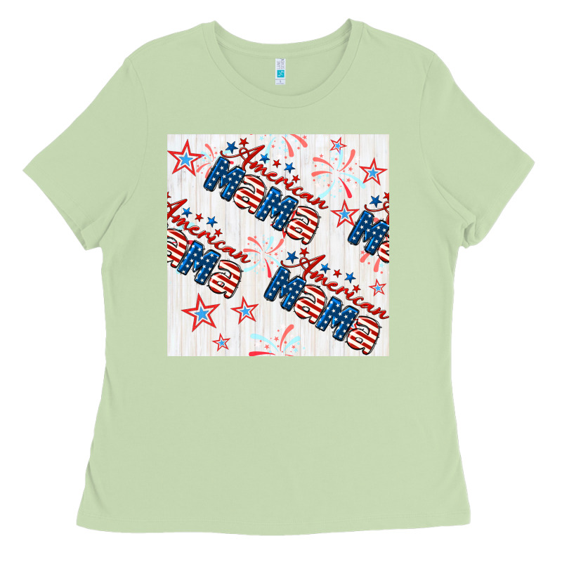 American Mama Seamless Pattern Ladies Tee by BundleAndBundleShop | Teevron
