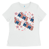 White american mama seamless pattern Ladies Tee - BundleAndBundleShop