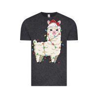 Vintage Black christmas llama Vintage Tee - MaliasSmallBusiness