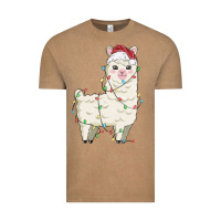 Vintage Coffee christmas llama Vintage Tee - MaliasSmallBusiness