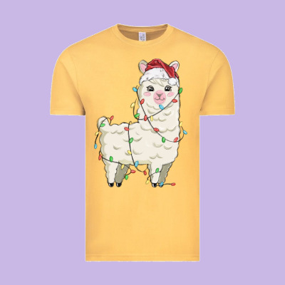 Christmas Llama Vintage Tee Designed By Maliassmallbusiness