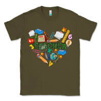 Army Green teacher heart Classic Tee - NancyCooperArtShop